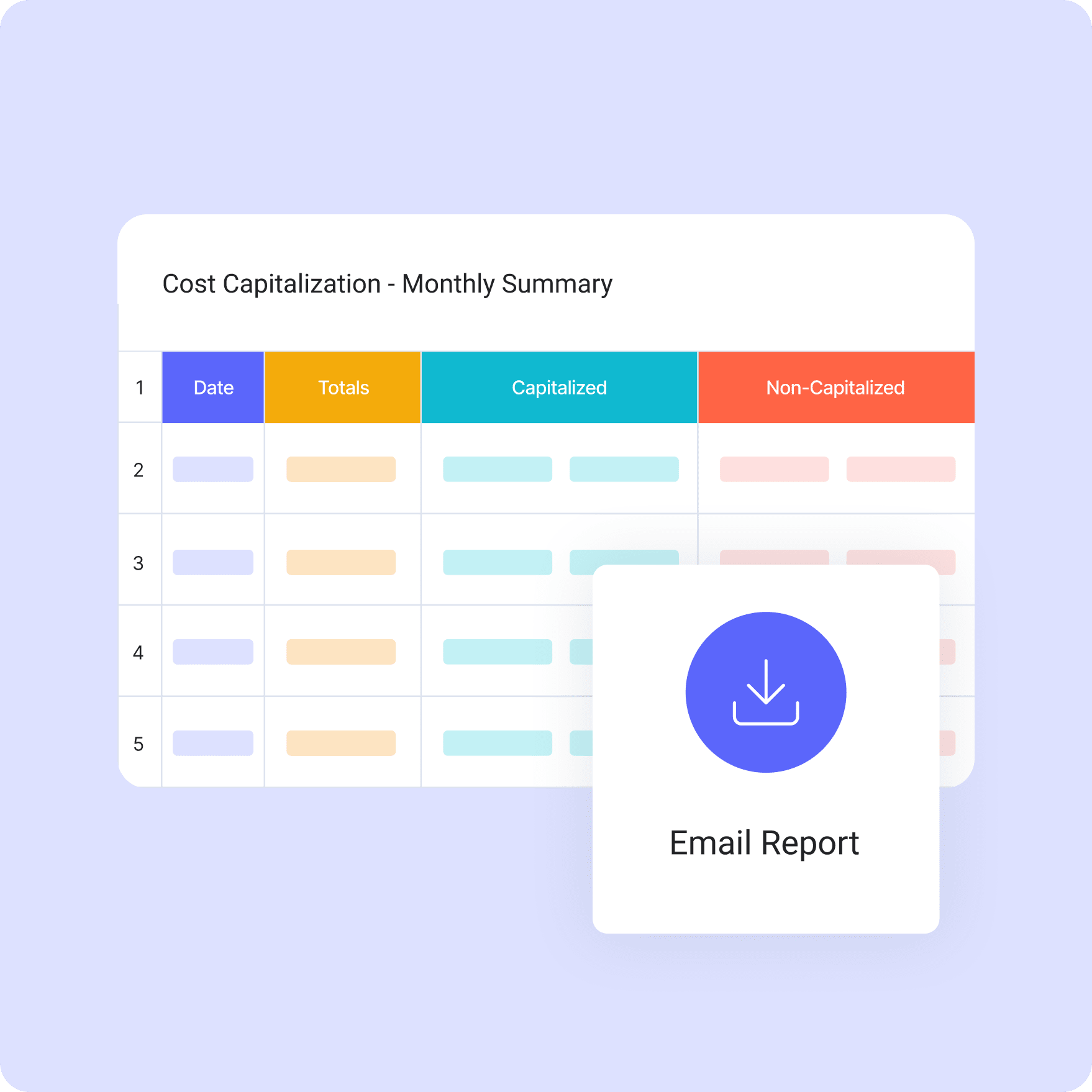 Cost Capitalization Monthly Summary