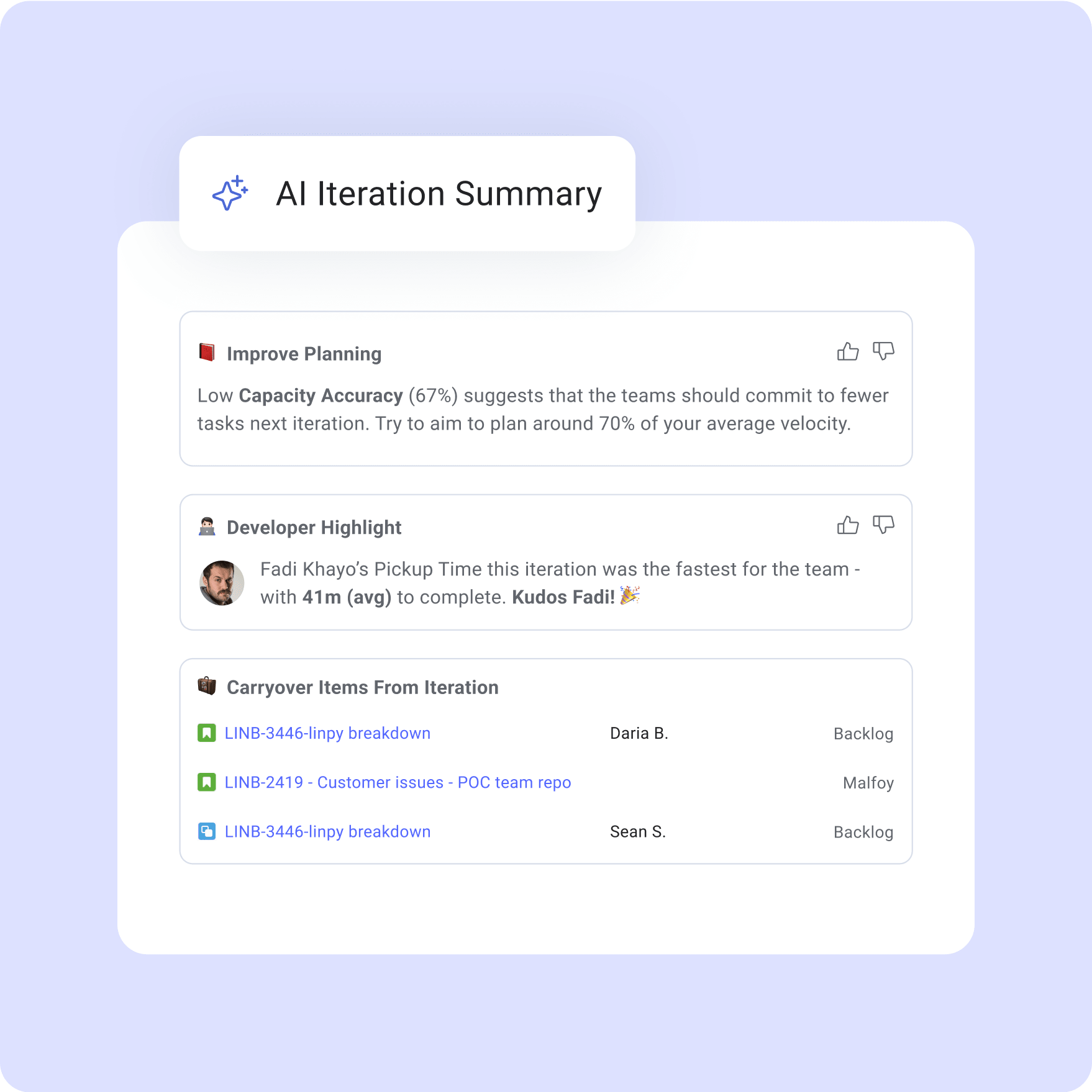AI Iteration Summary: Improve Planning, Low Capacity Accuracy.