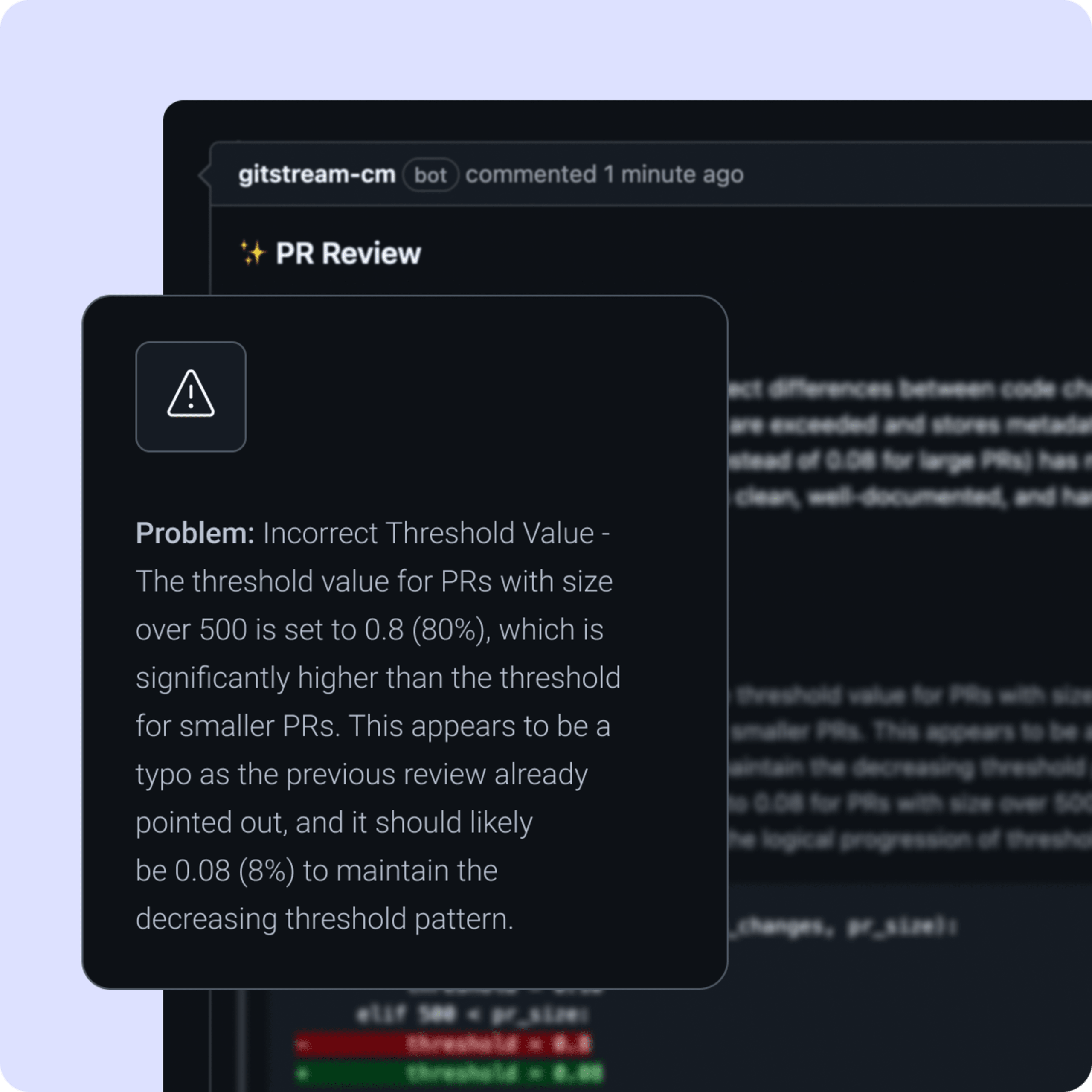 Problem: Incorrect threshold value