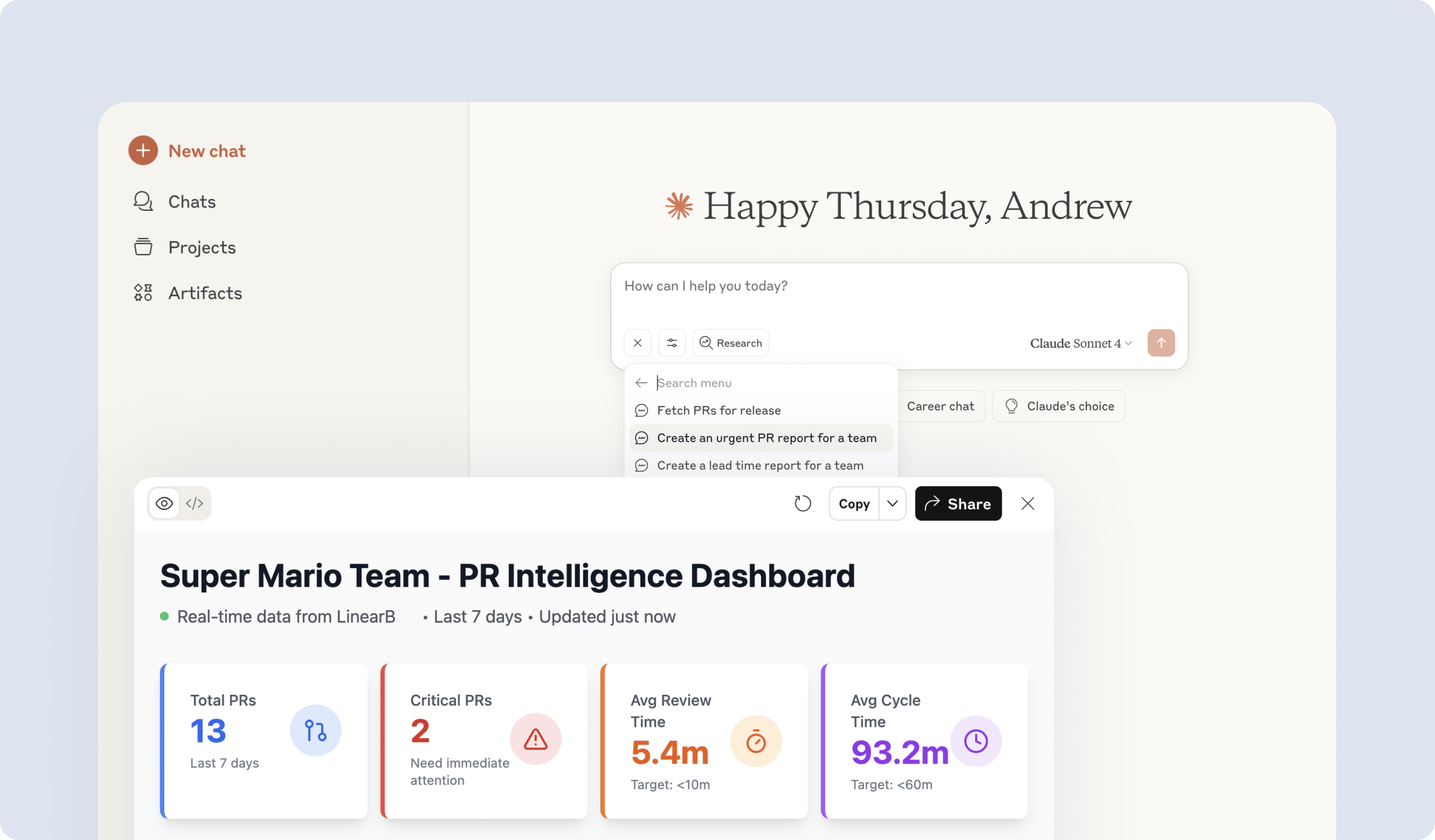 LinearB MCP Server - PR Intelligence Dashboard