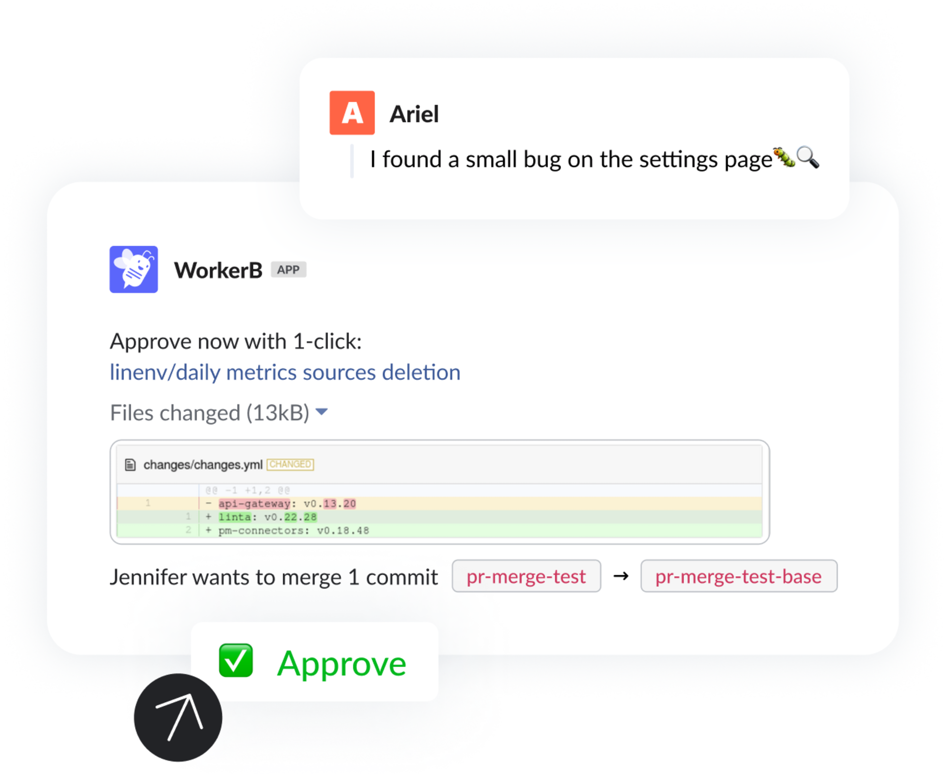WorkerB: Approve now with 1-click
