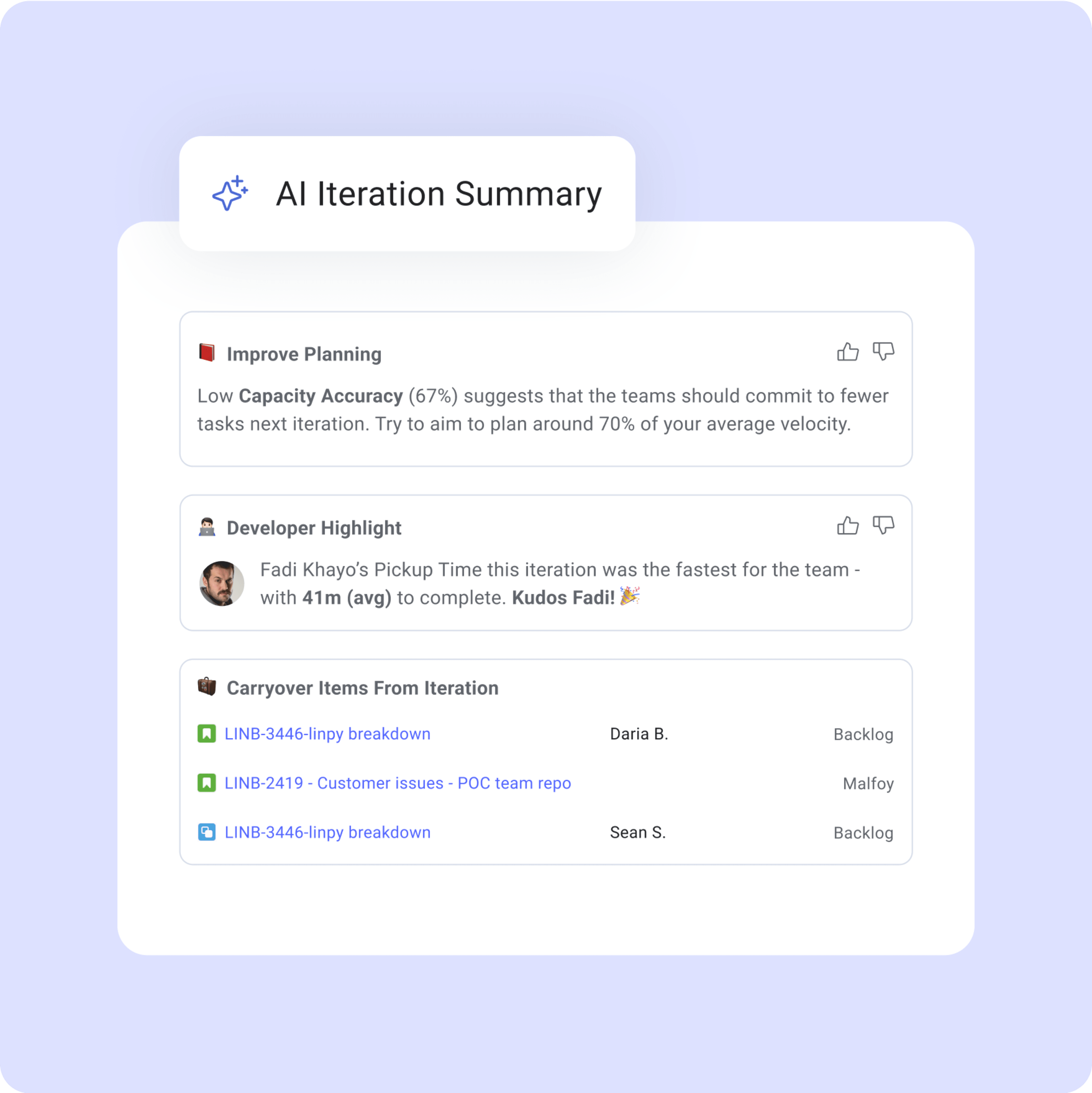 AI Iteration Summary: Improve Planning, Low Capacity Accuracy.
