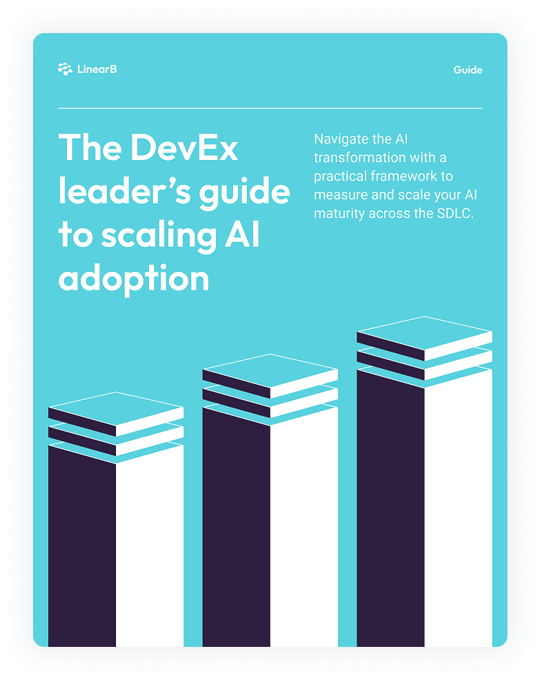 Cover of The DevEx leader's guide to scaling AI adoption.