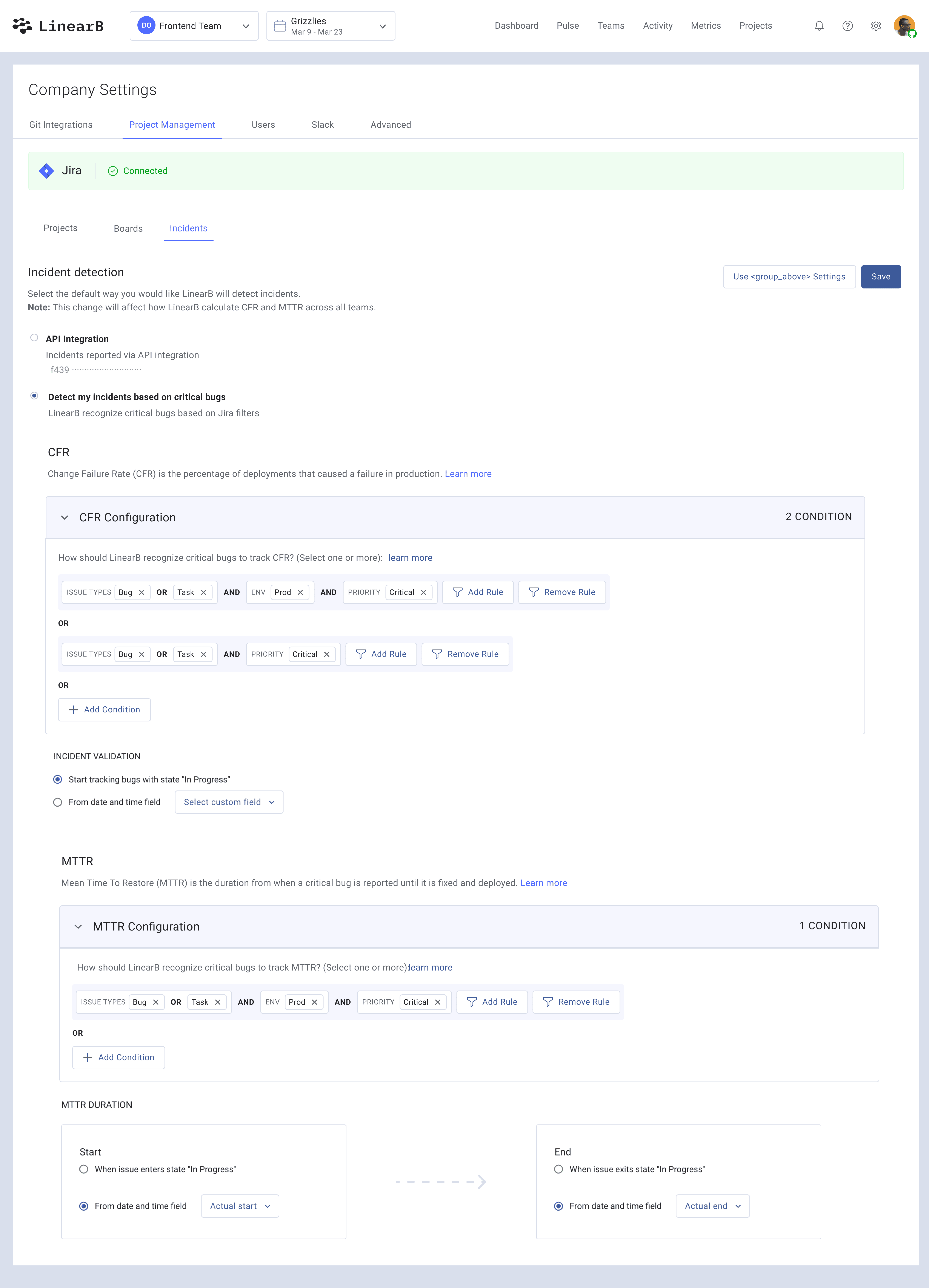 Company settings - Project management - incidents using Jira.png