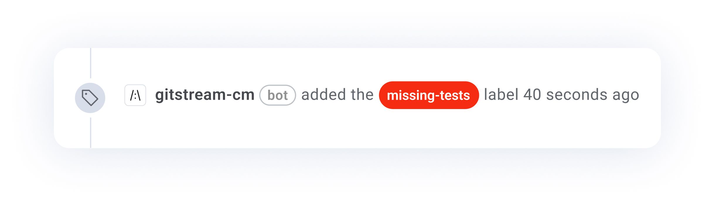 gitstream identifying and labeling PRs with missing tests.