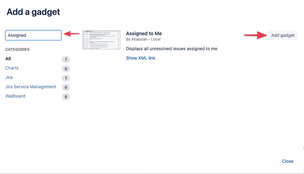 Screenshot of Jira dashboard Assigned to Me