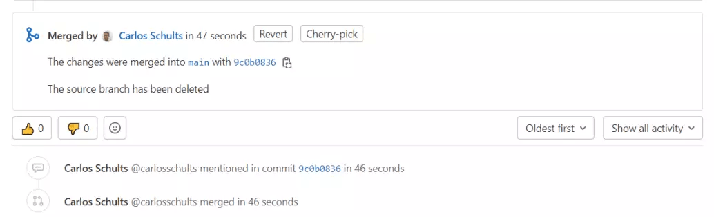 Screenshot accept merge request