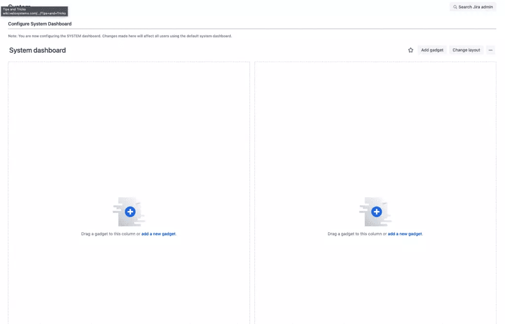 System Dashboard - Jira